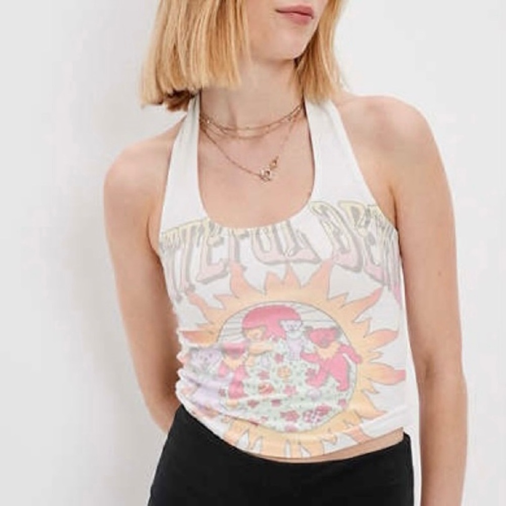 Grateful Dead Women's White Halter Top